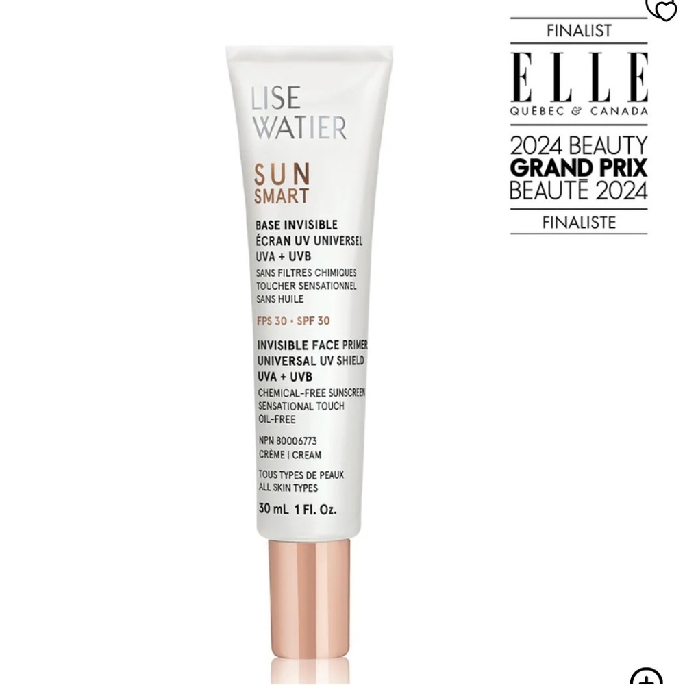 BNWT Lise Watier Sun Smart Invisible Primer SPF 30 – 60ml Full Size!